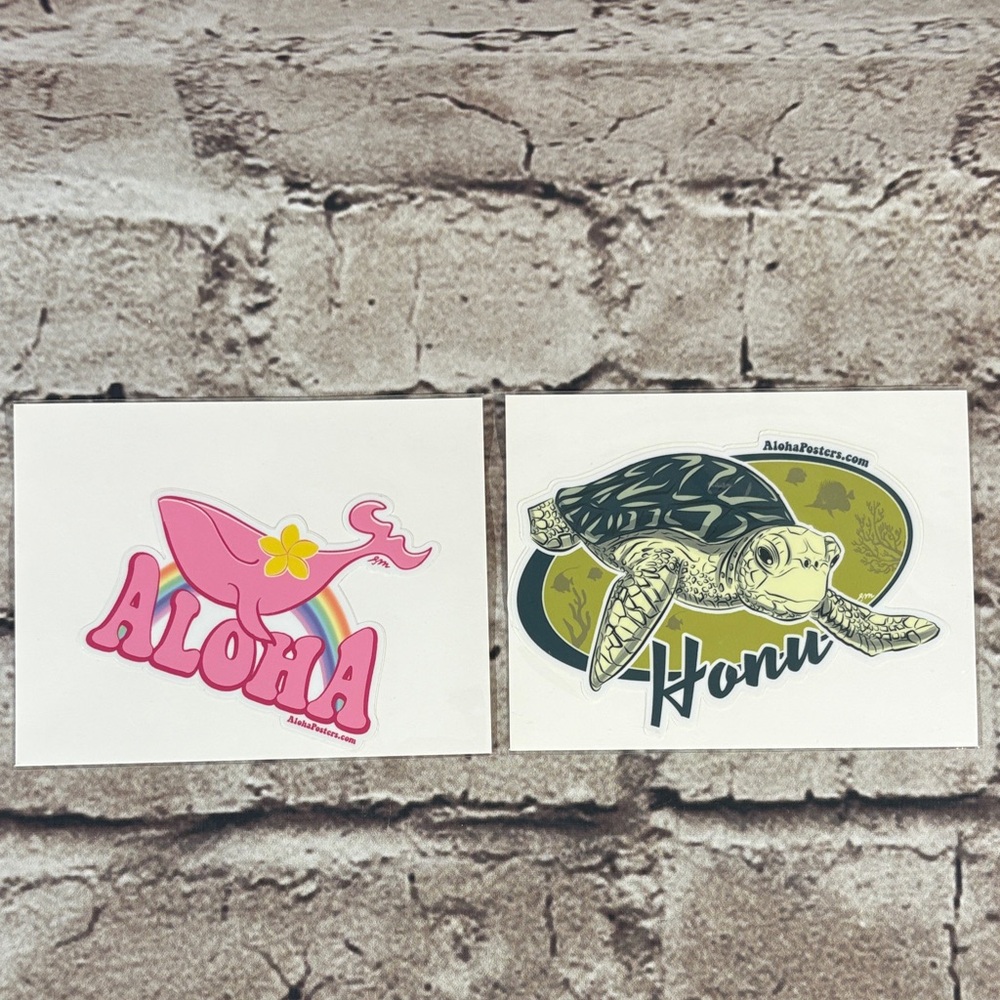 Aloha Turtle and Whale Sticker Set